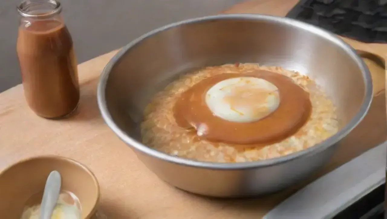 Cocina cálida y soleada, preparando un delicioso postre