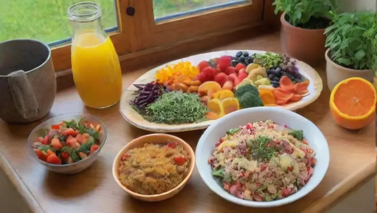 Una cocina acogedora y colorida invita a disfrutar de una comida saludable y relajante