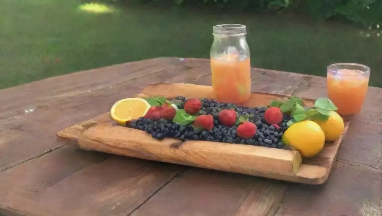 Frutas coloridas y refrescantes en un ambiente veraniego