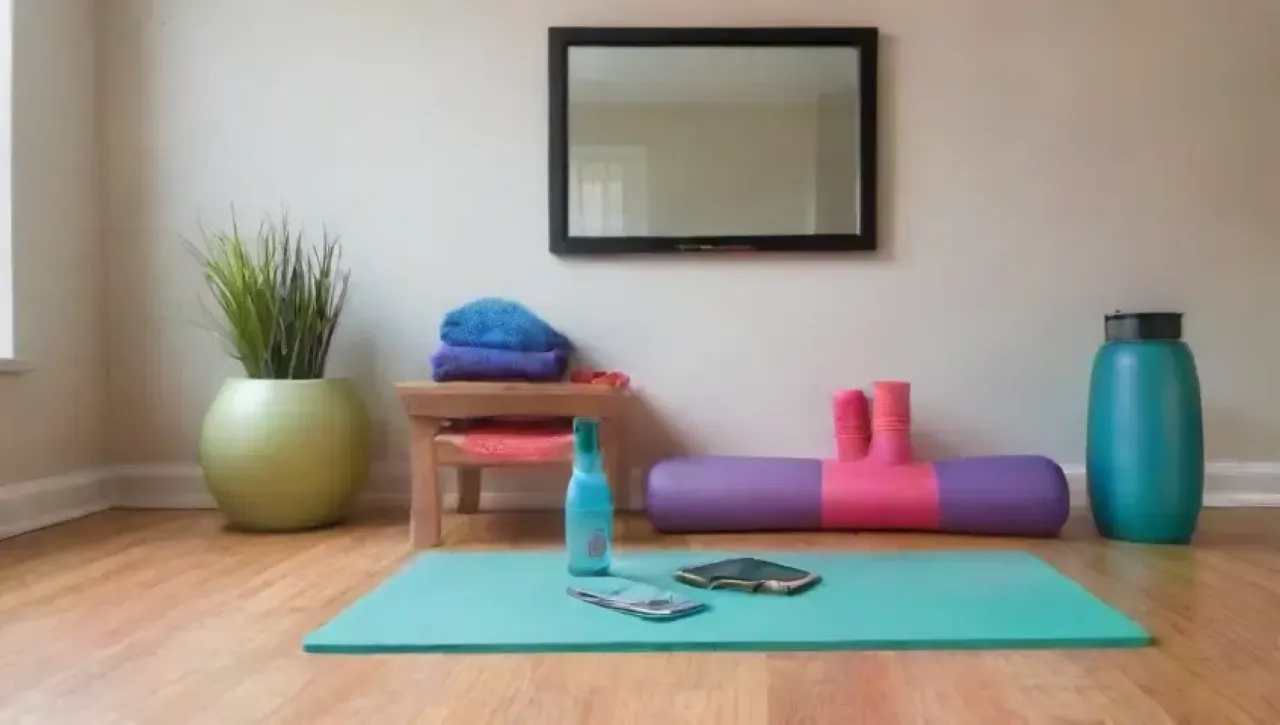 Un ambiente luminoso y ordenado invita a la práctica de yoga y ejercicio