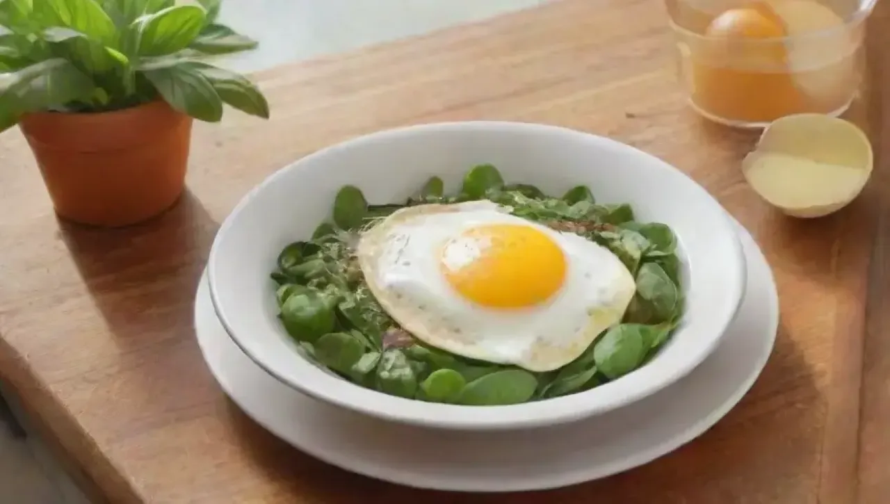 Un delicioso omelet de albahaca y mozzarella en un ambiente acogedor
