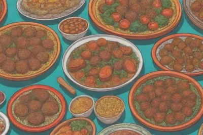 Platos nigerianos coloridos con sabores ricos y diversidad cultural