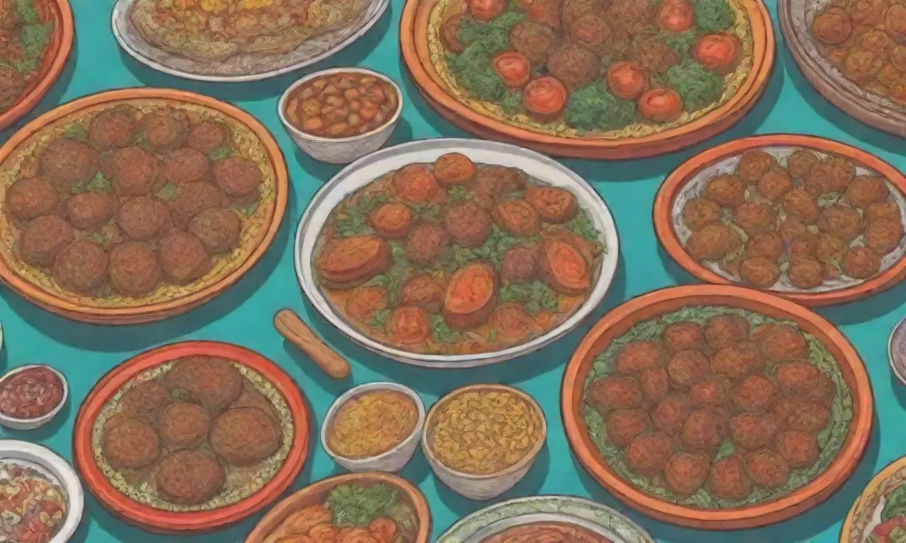 Platos nigerianos coloridos con sabores ricos y diversidad cultural