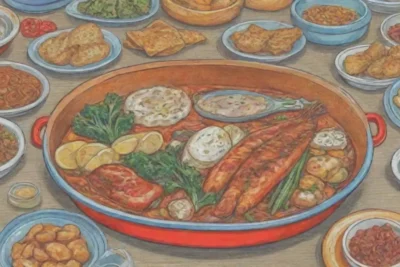 Diseño vibrante que abarca platos de bacalao