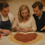 Cocina italiana romántica con pasta en forma de corazón y cenas a la luz de las velas