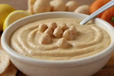Receta de hummus cremoso con garbanzos