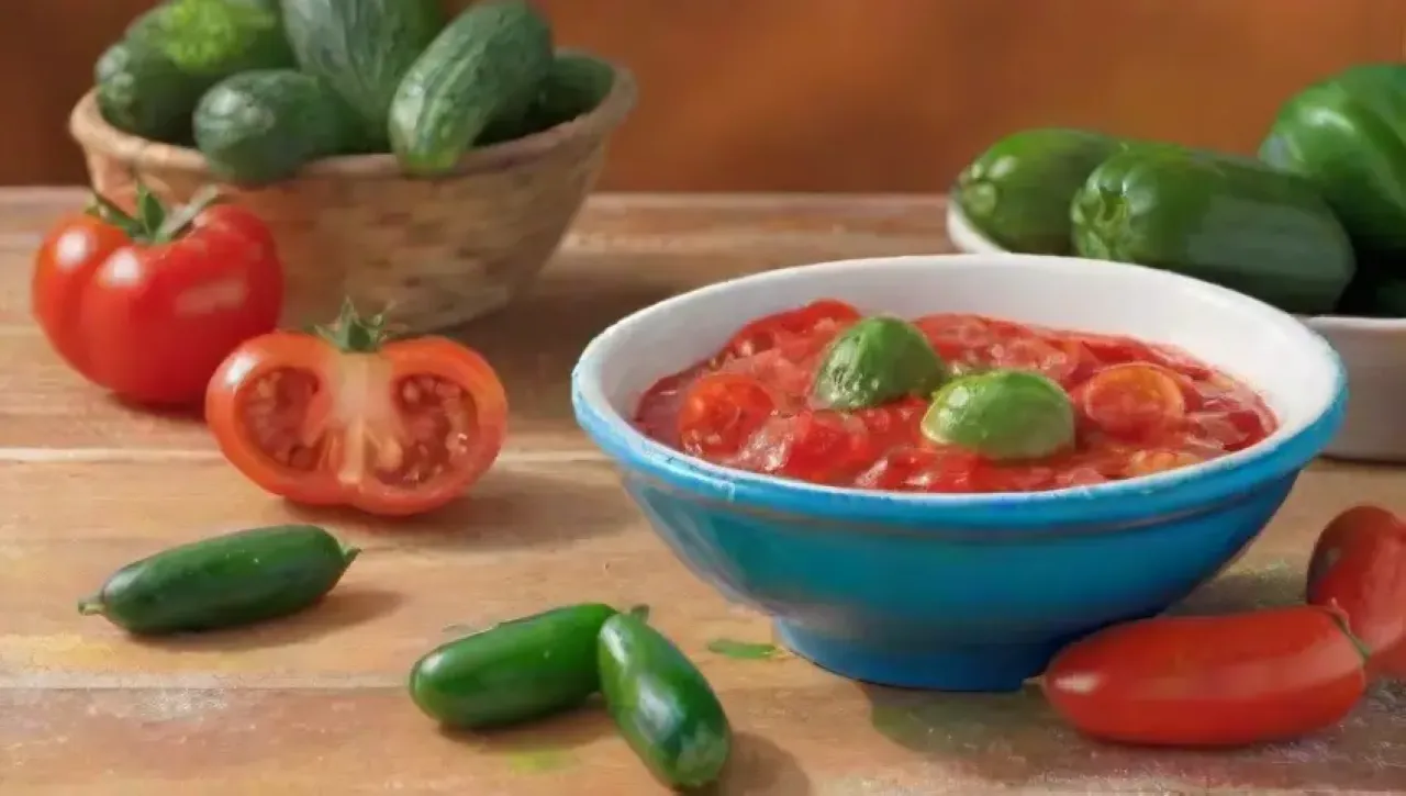 Una colorida ensalada andaluza, fresca y vibrante, celebra sabores y aromas del verano