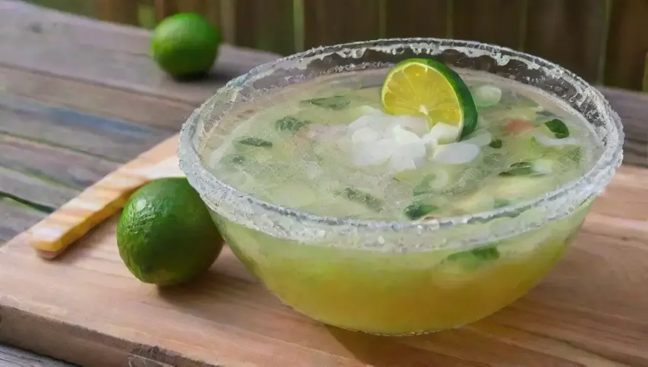 Un momento perfecto de margaritas, risas y amigos bajo luces brillantes