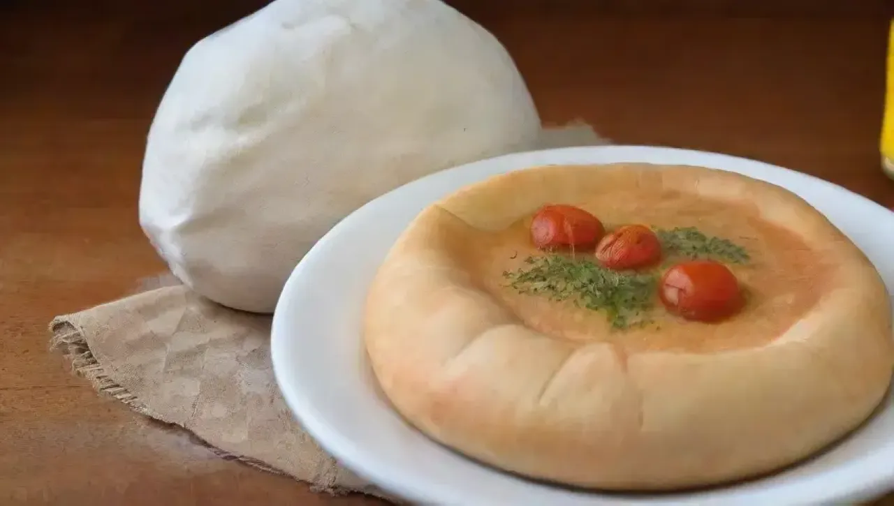 Un ambiente acogedor de cocina con pita recién horneada y una familia disfrutando de la comida