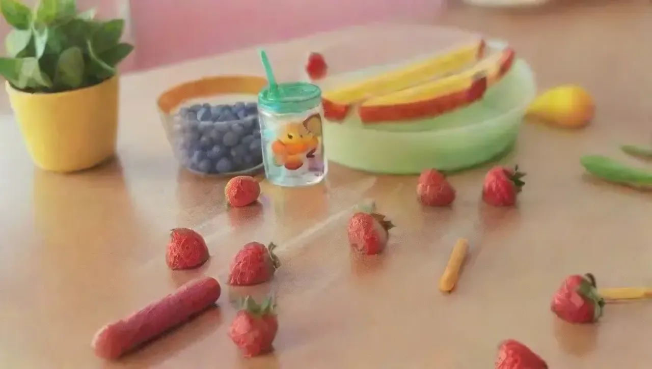 Frutas coloridas y refrescantes en un ambiente alegre y soleado invitan a disfrutar