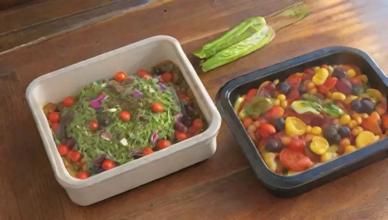 Una ensalada colorida y vibrante con frescura y texturas