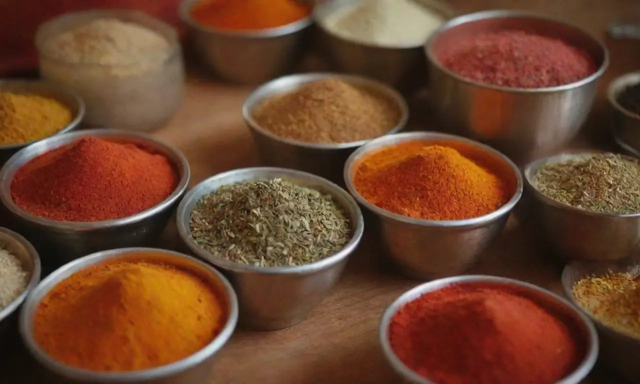 Especias tradicionales y modernas en una fusión de colores y sabores culturales