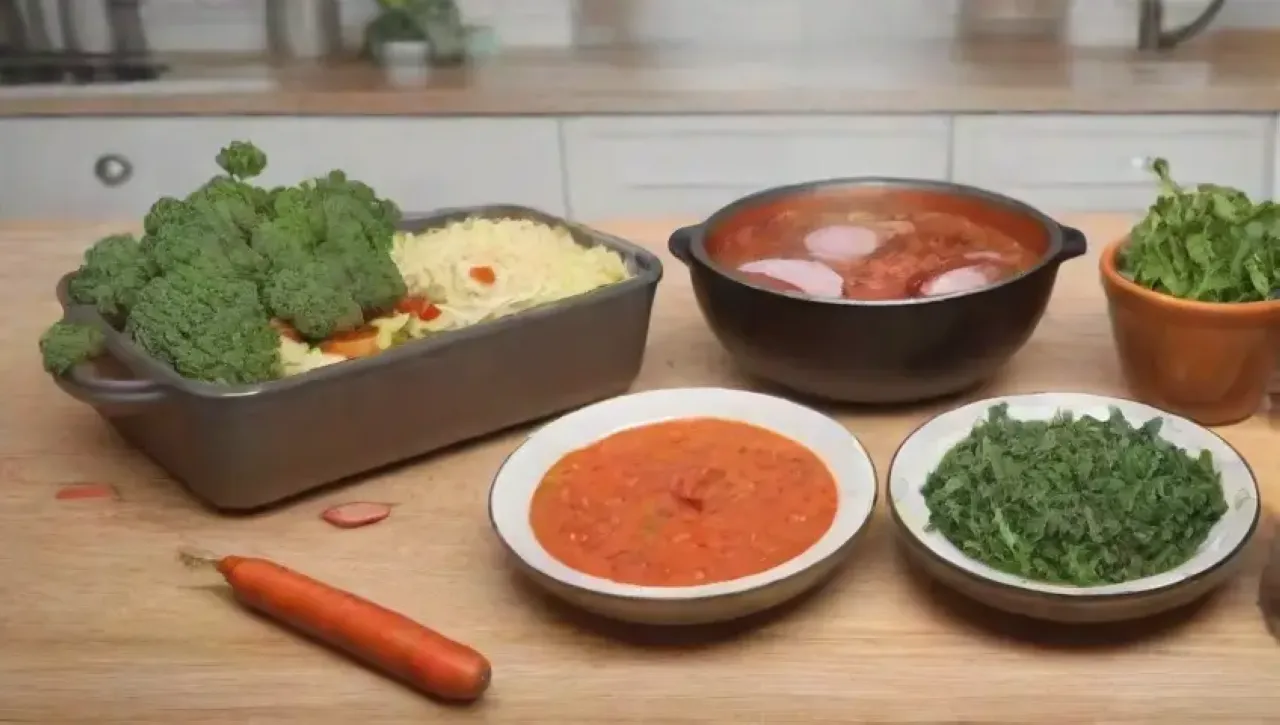 Cocina luminosa y acogedora con ingredientes frescos y aromas deliciosos