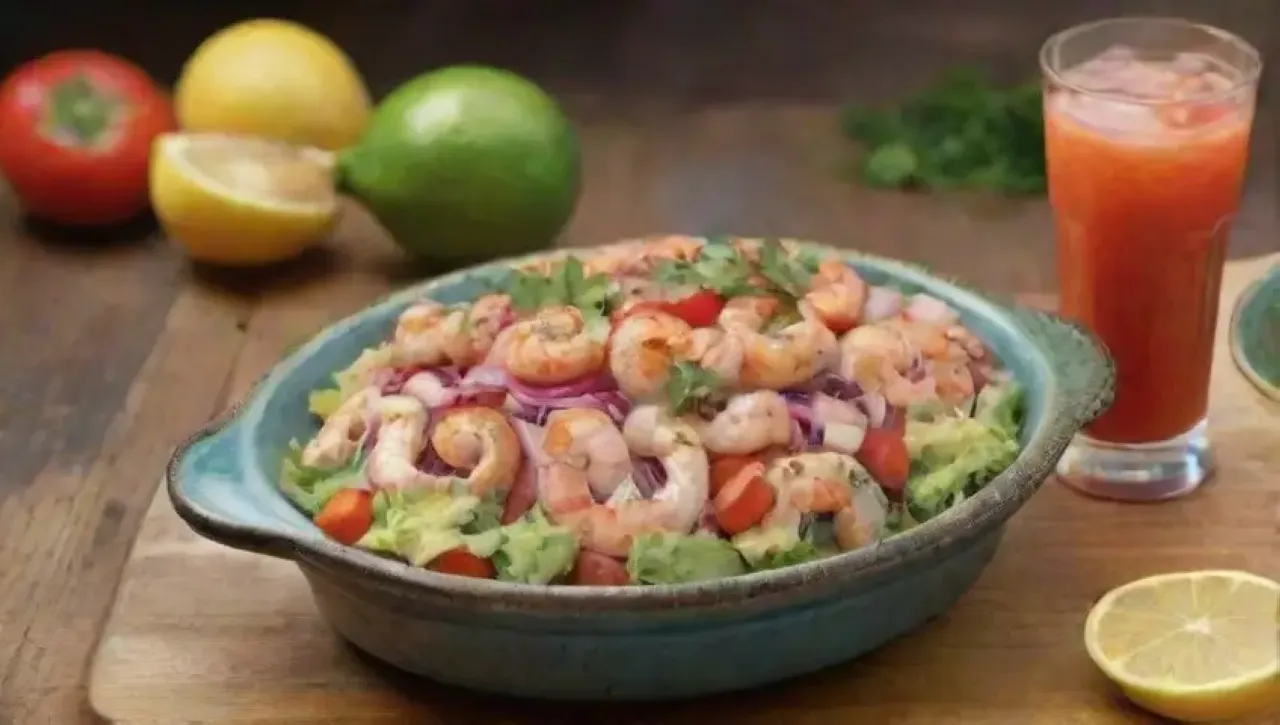 Una colorida y festiva mesa de cocina llena de ingredientes frescos y aromas alegres