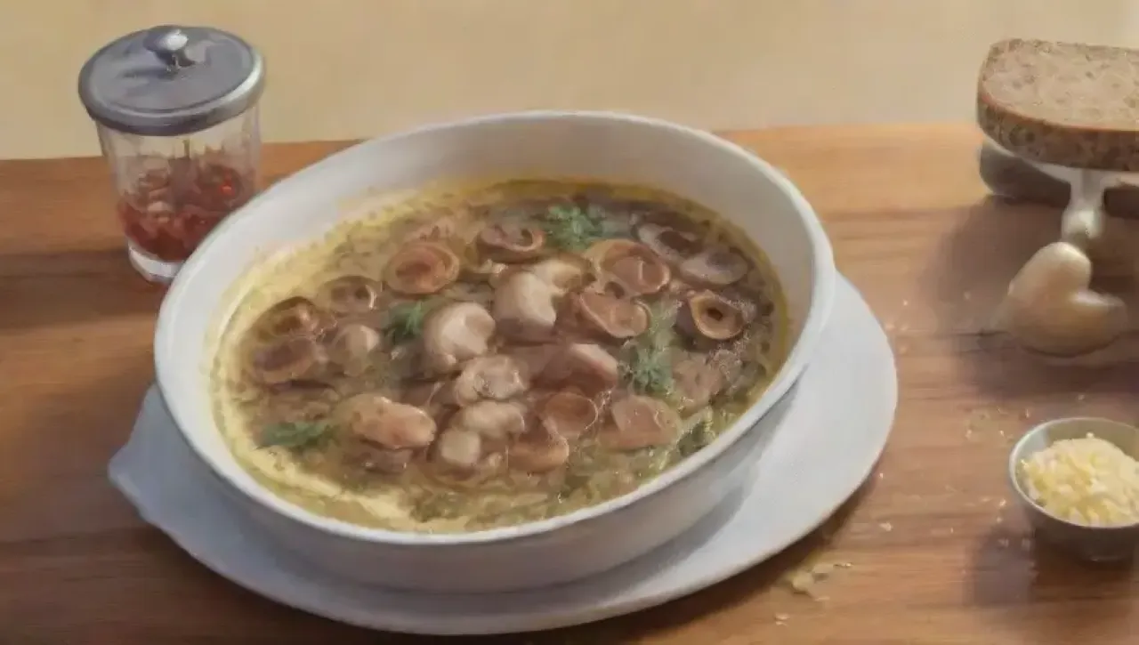 Una cocina vibrante con ingredientes frescos y un plato delicioso listo para disfrutar
