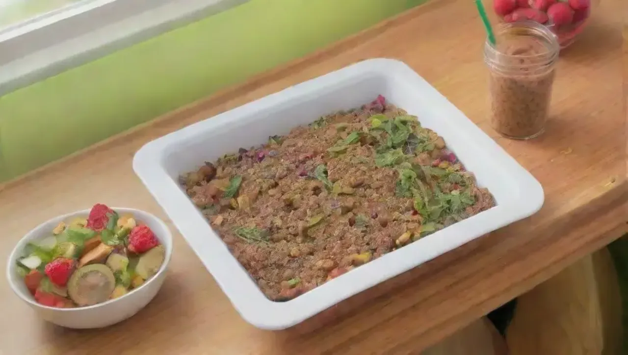 Un ambiente vibrante y saludable lleno de frutas, verduras, snacks y bienestar