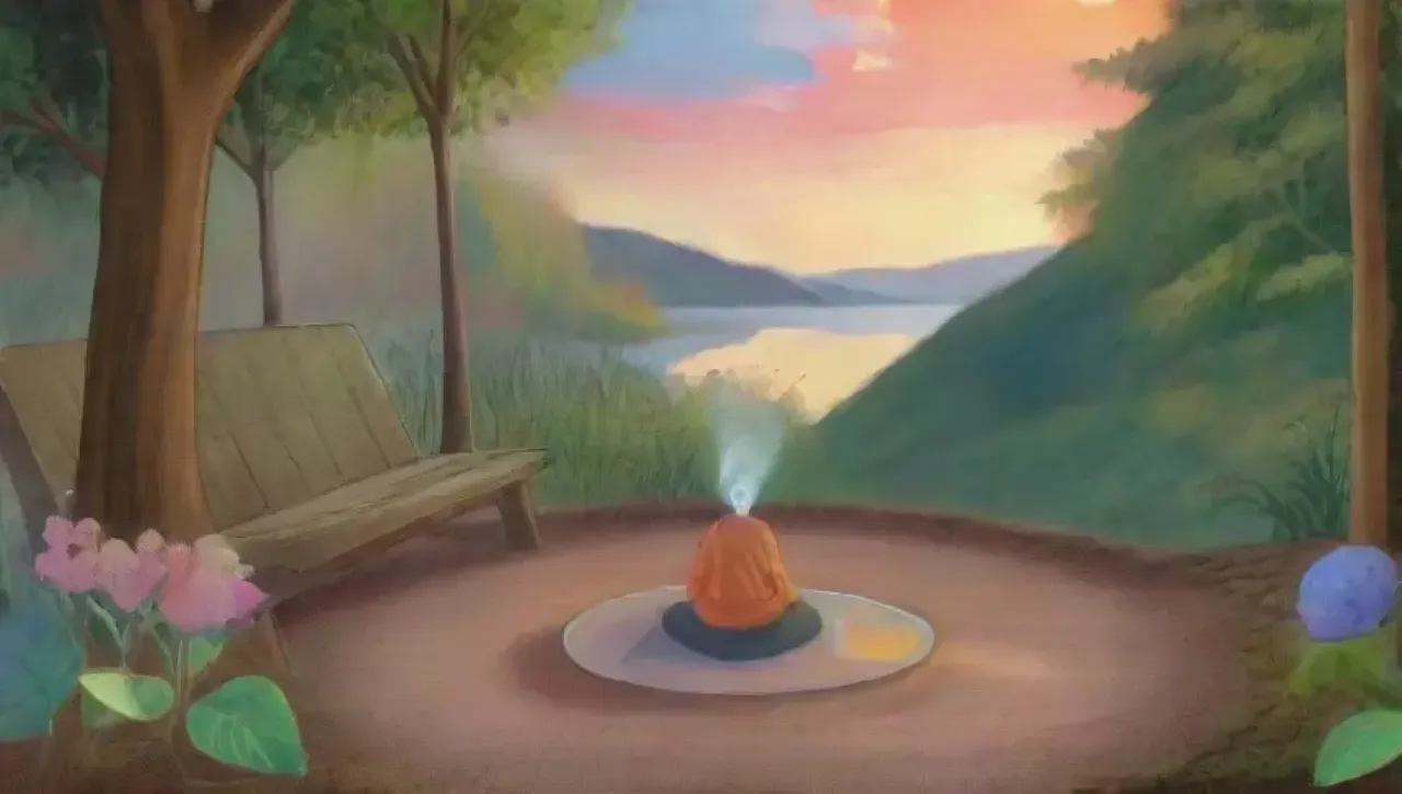Un paisaje sereno con meditación, naturaleza y autodescubrimiento