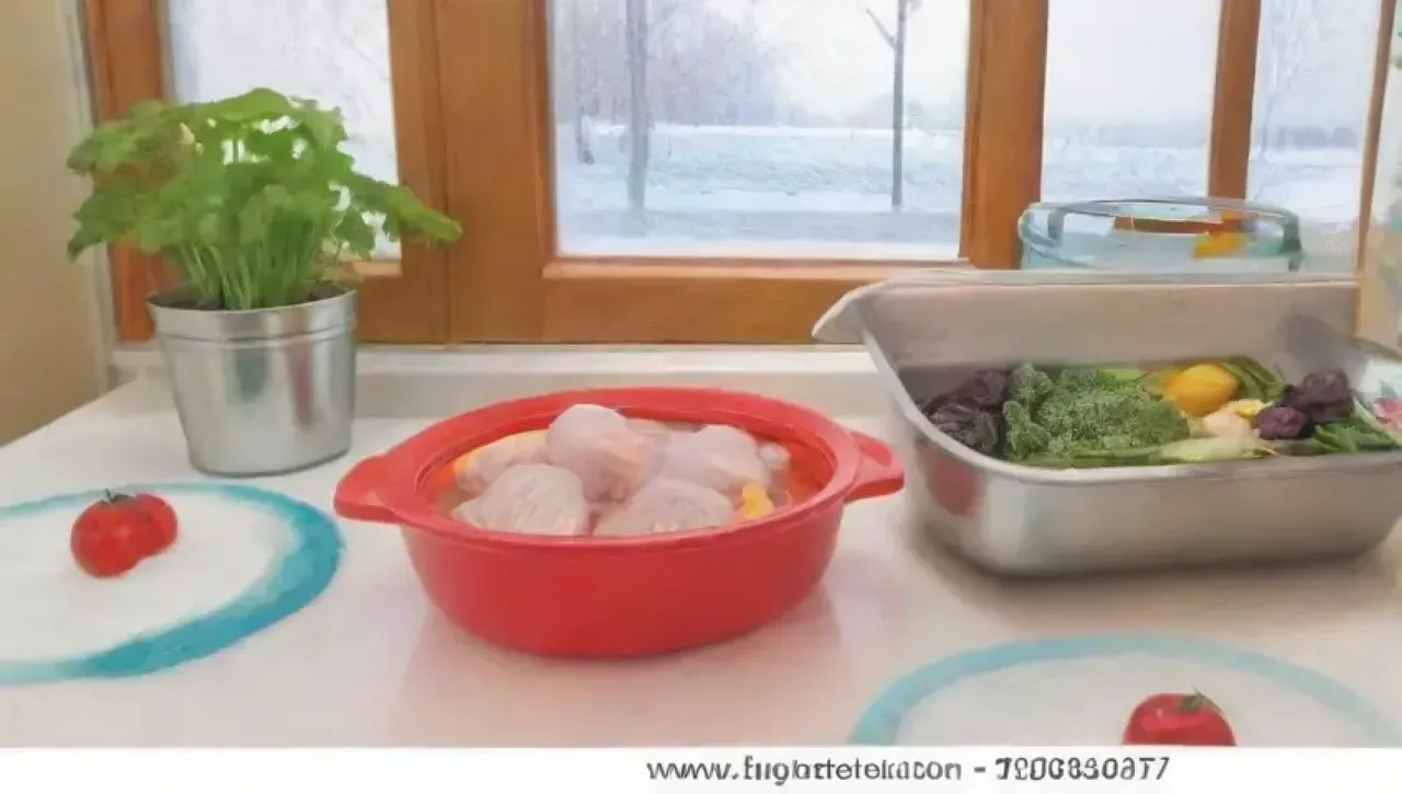 Una cocina serena y luminosa, lista para la preparación de una comida con ingredientes frescos y un ambiente acogedor