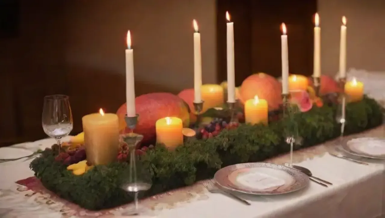 Una mesa elegantemente decorada con vajilla brillante, flores vibrantes y una atmósfera acogedora