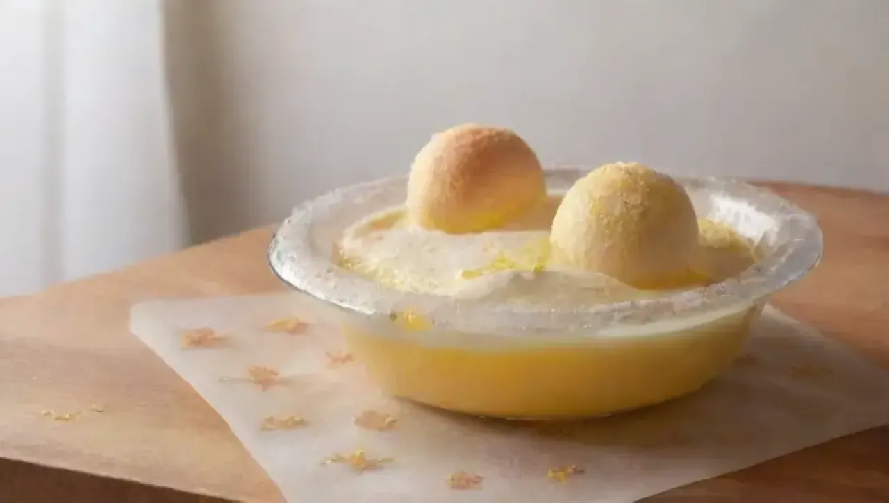 Un delicioso soufflé de limón se prepara con esmero y se presenta elegantemente
