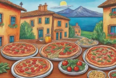 Delicias italianas con colores vibrantes y encanto rústico