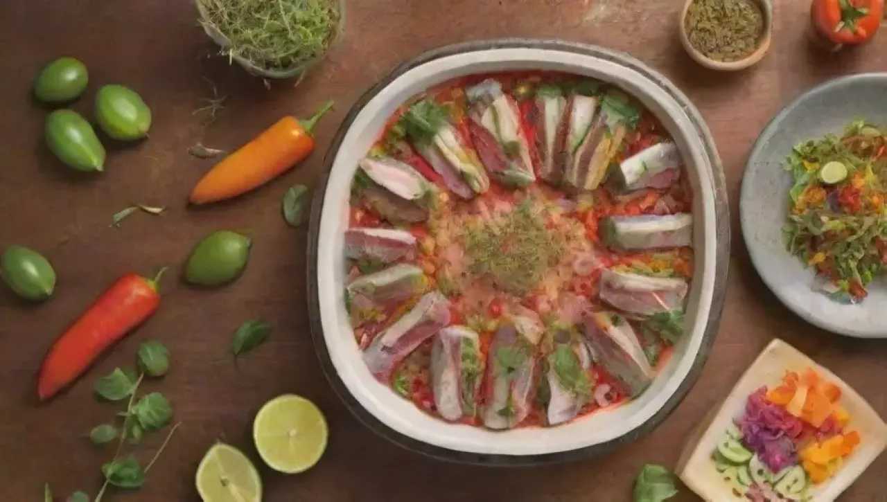 Una explosión de colores y sabores en un festín culinario vibrante