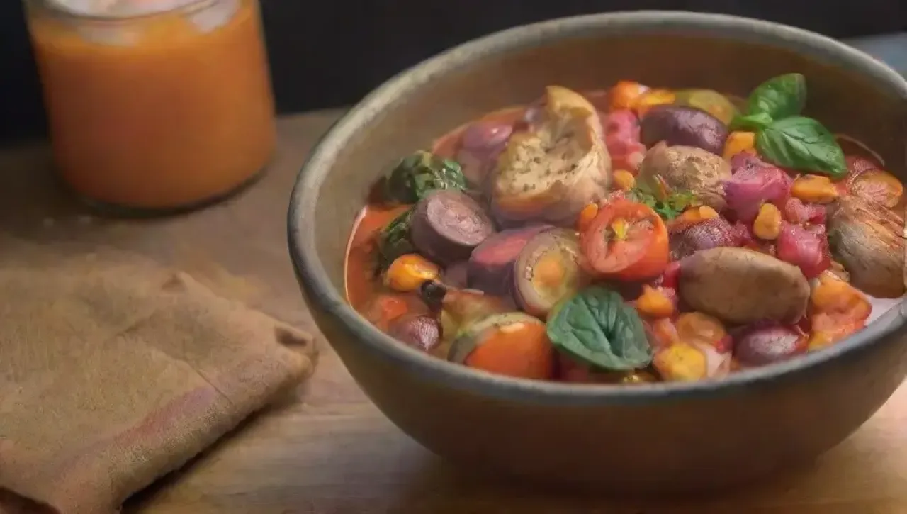 Una escena culinaria vibrante llena de colores, aromas y sabores compartidos