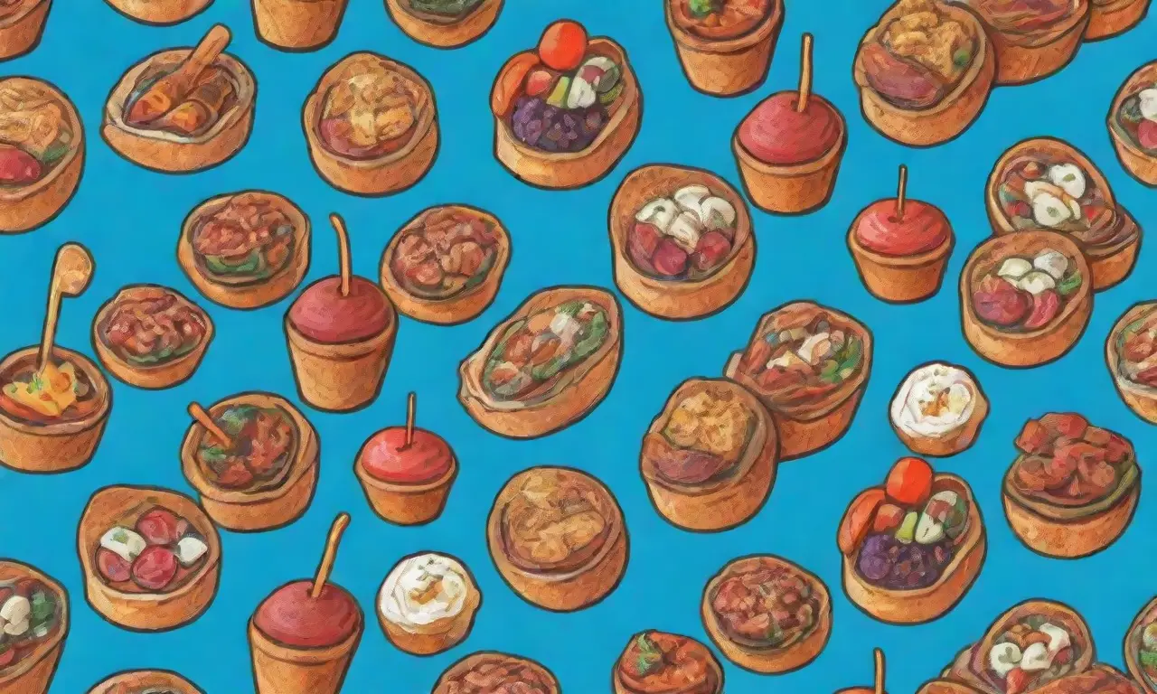 Pintxos vistosos con sabores vascos y combinaciones culinarias