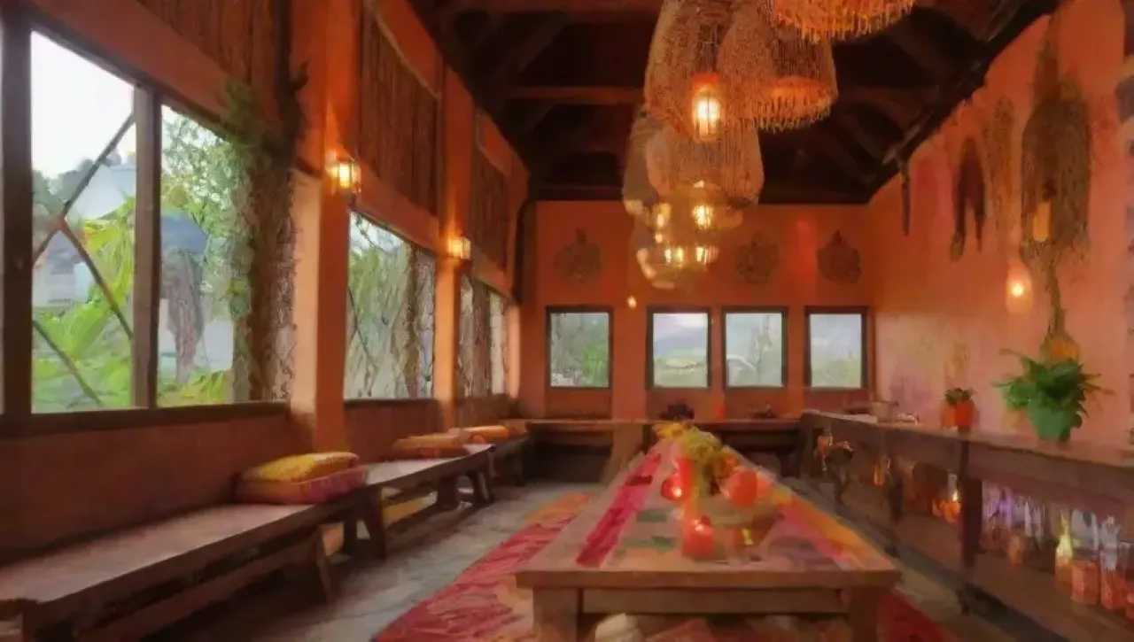 Un lugar vibrante con especias, luces cálidas, aromas exóticos y decoraciones coloridas