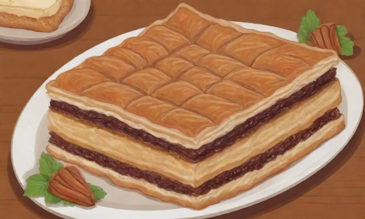 Baklava turca: dulce pastelería de capas con nueces y jarabe