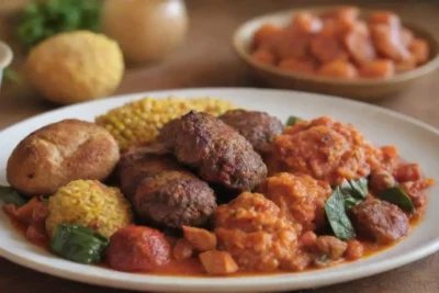 Platos sudafricanos coloridos con sabores diversos y tradiciones culturales