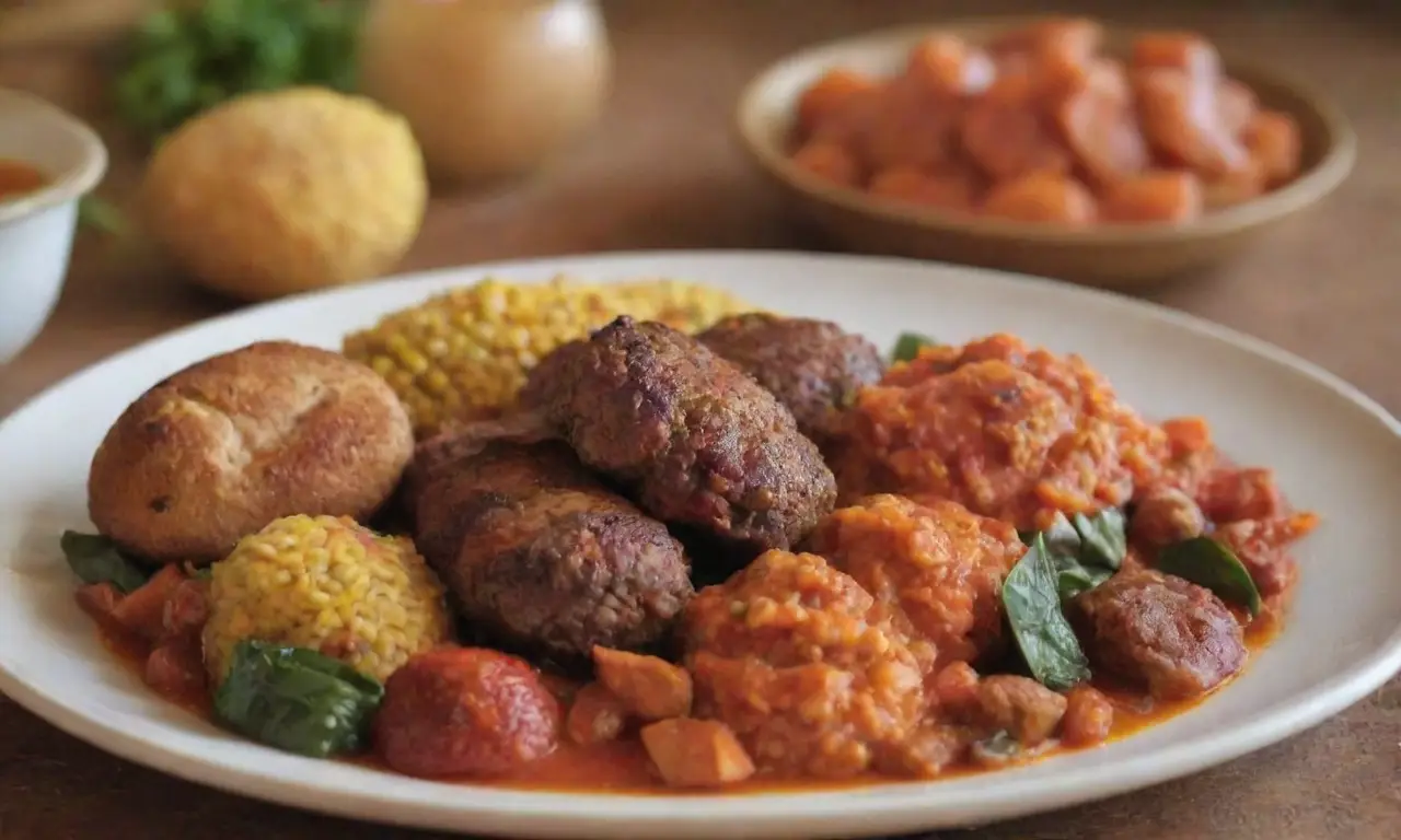 Platos sudafricanos coloridos con sabores diversos y tradiciones culturales