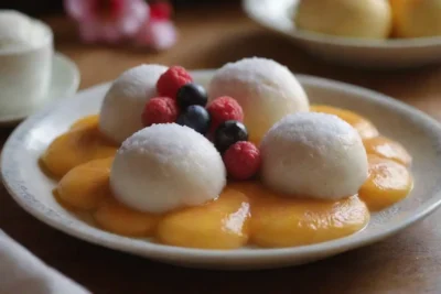 Postres coloridos y vibrantes con leche de coco y sabores tradicionales
