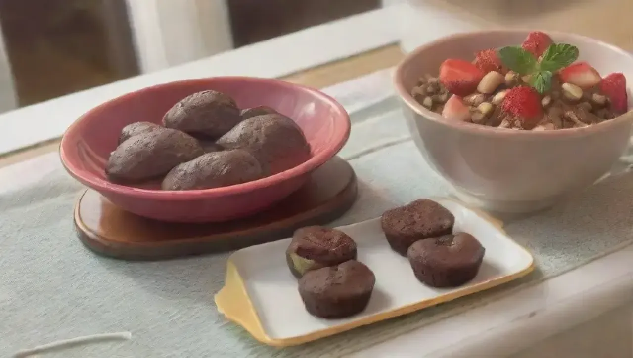 Un acogedor entorno de chocolate y frutas, lleno de delicias y momentos familiares