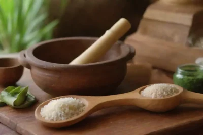 Guía de utensilios de cocina tailandesa con diseños tradicionales y colores vibrantes