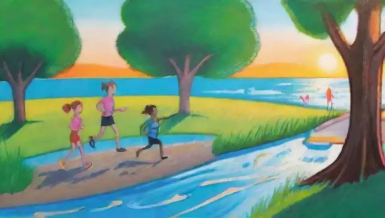 Un día activo y vibrante en un entorno natural lleno de ejercicio y diversión