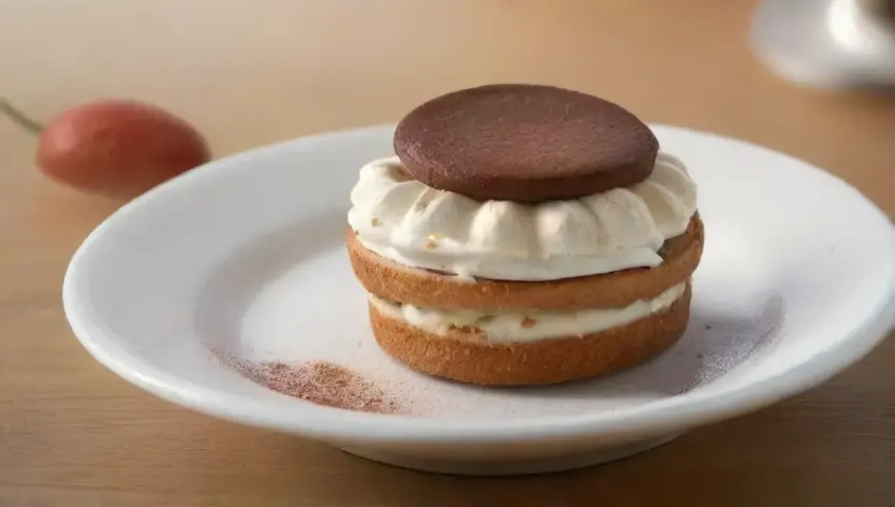 Un tiramisú cremoso y elegante evoca recuerdos y amor en un ambiente nostálgico