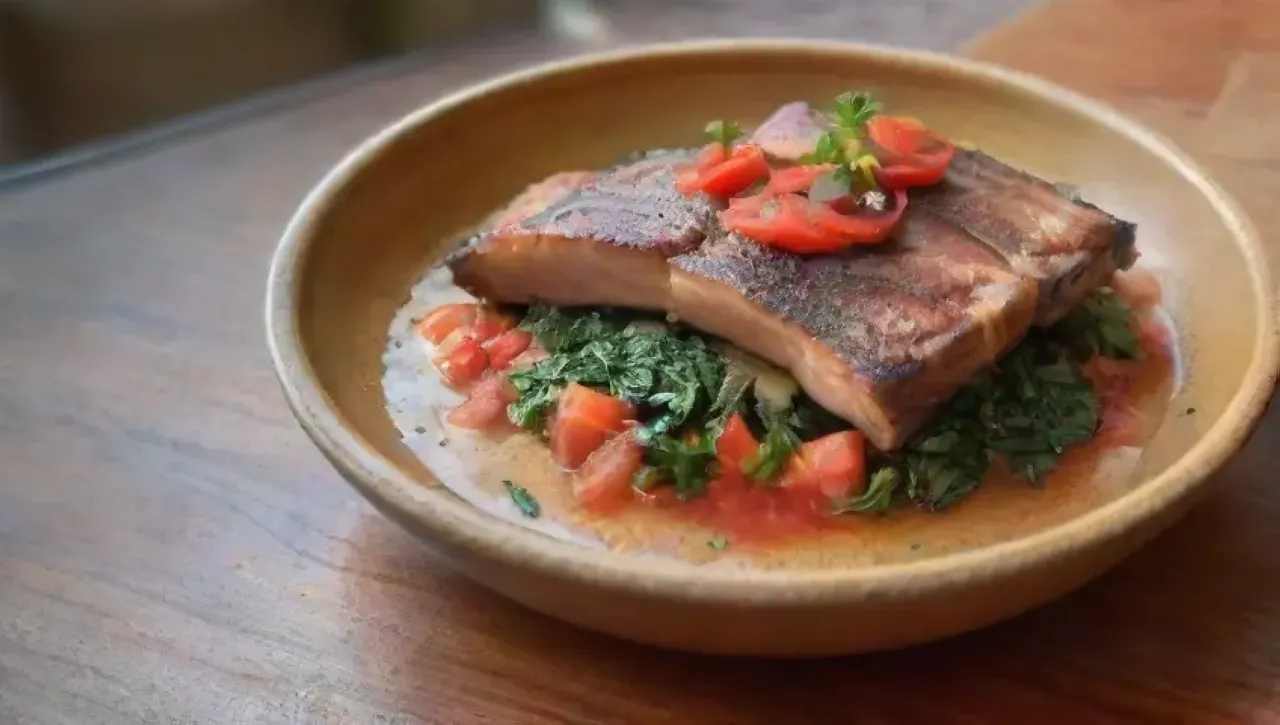 Una cocina rústica con panceta dorada, hierbas frescas y un aroma irresistible