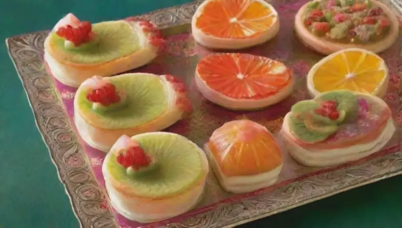 Un festín visual de colores vibrantes y dulces tradicionales