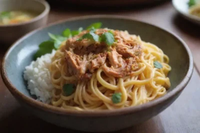 Pasta colorida y platos vibrantes con hierbas frescas y texturas deliciosas