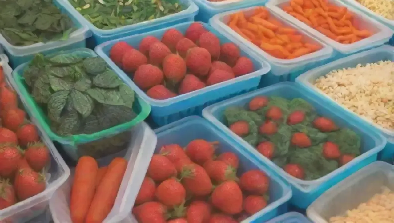 Una abundante variedad de alimentos frescos y coloridos
