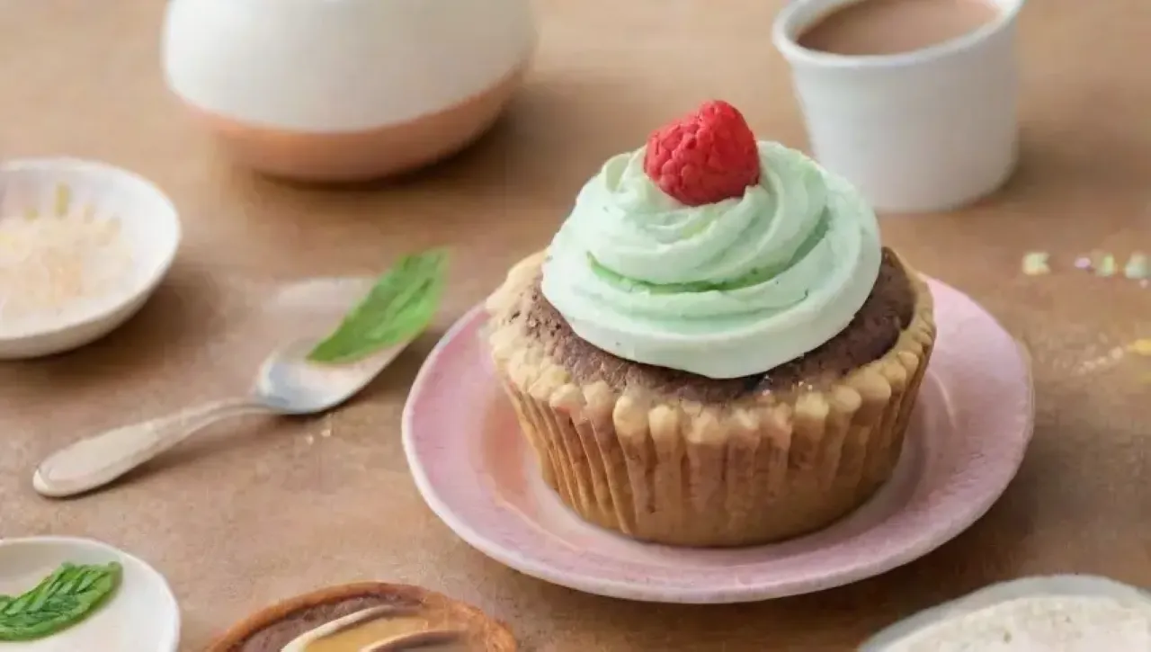 Colores pasteles, texturas suaves y un ambiente acogedor de postres deliciosos