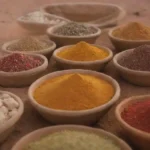 Paisajes desérticos con colores cálidos y elementos culturales vibrantes
