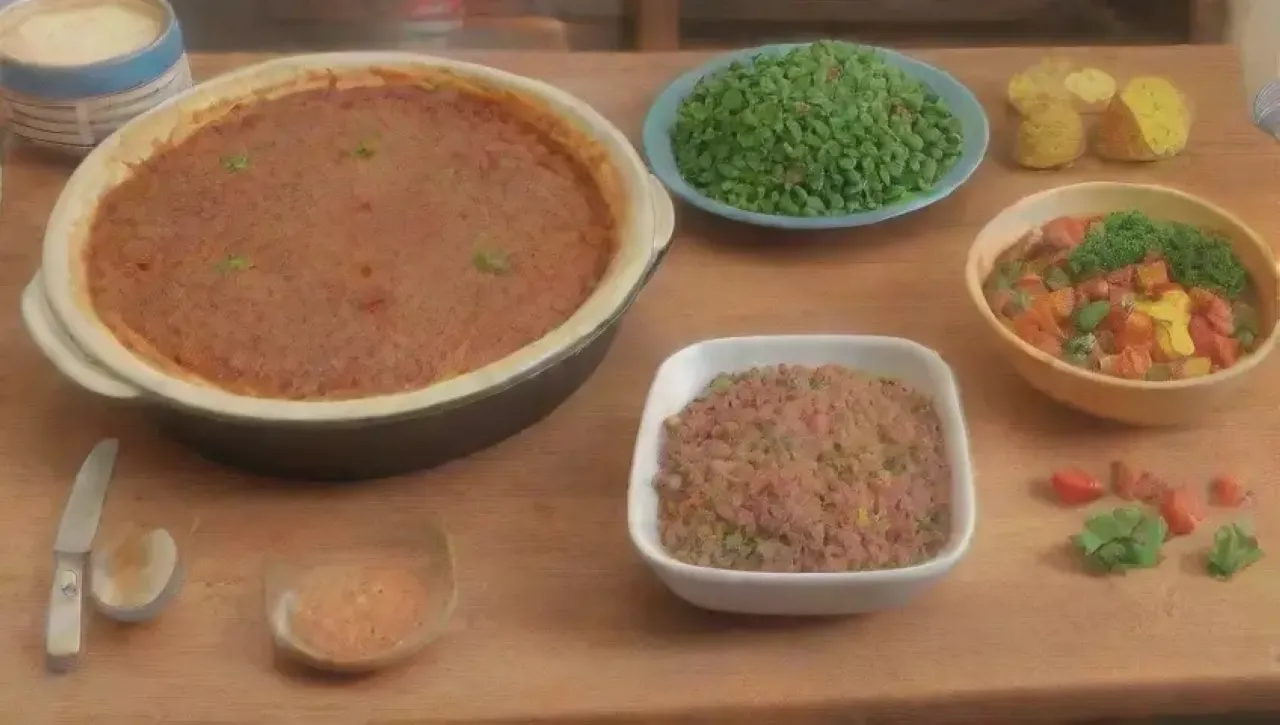 Una cocina rústica llena de ingredientes frescos y un ambiente familiar acogedor