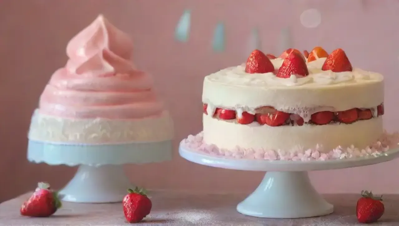 Un ambiente festivo con pastel, fresas, caramelos y decoración elegante