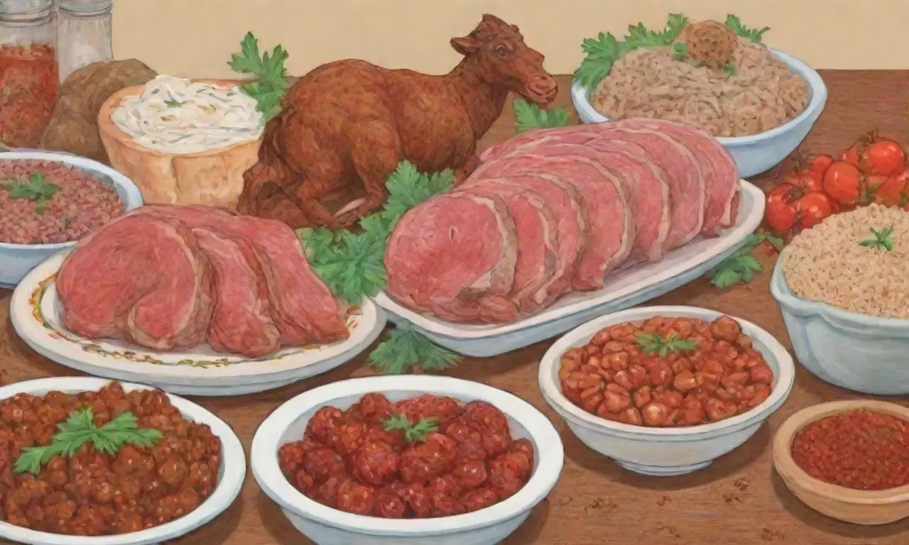 Los ingredientes clave de la cocina kazaja son cordero, carne de caballo, lácteos, granos y especias, con influencia en la gastronomía de Asia Central