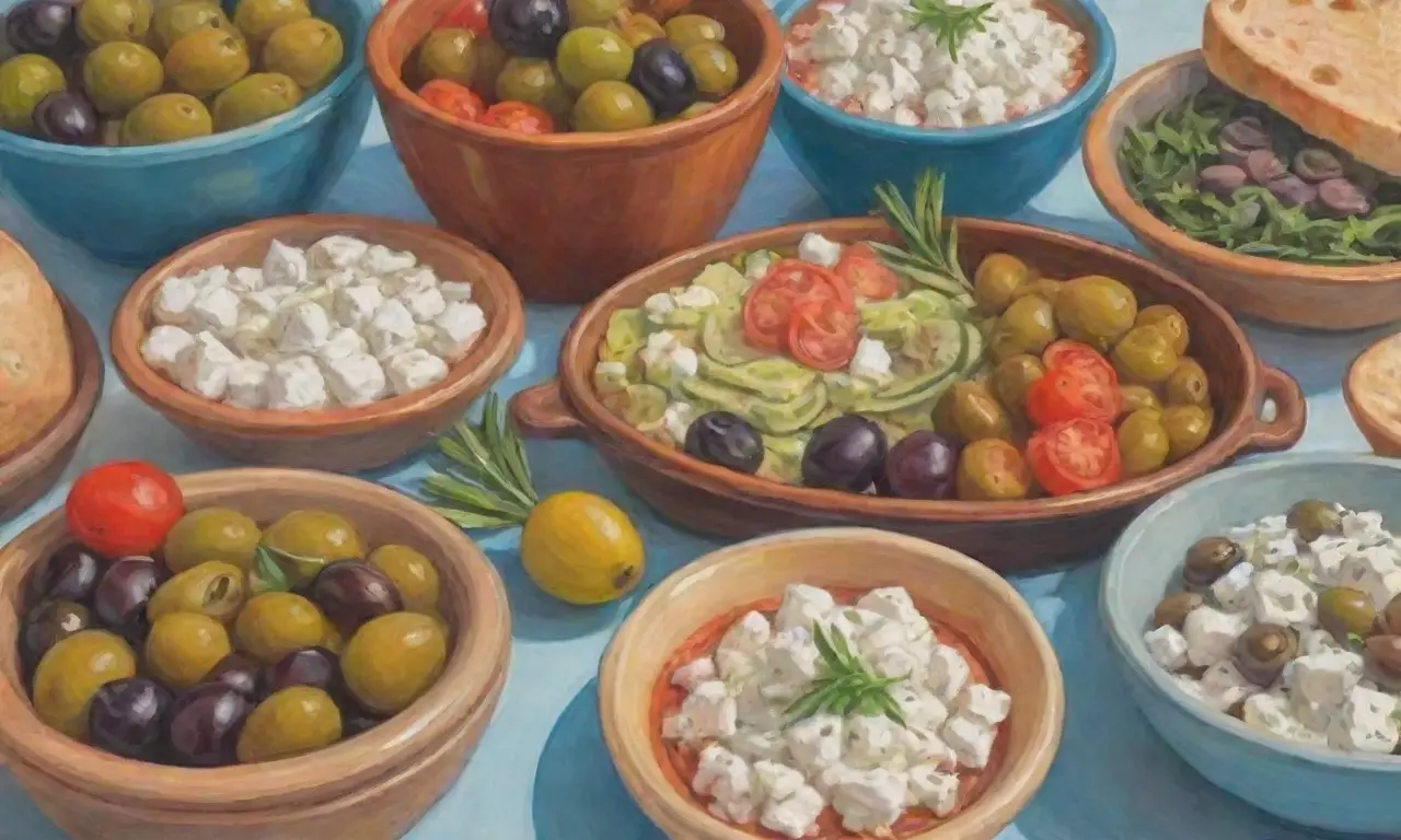 Recetas vegetarianas griegas coloridas y frescas para la celebración de la Cuaresma