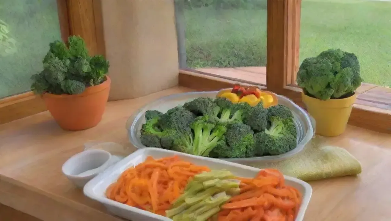Una familia disfruta de un colorido banquete de verduras al vapor en un ambiente acogedor
