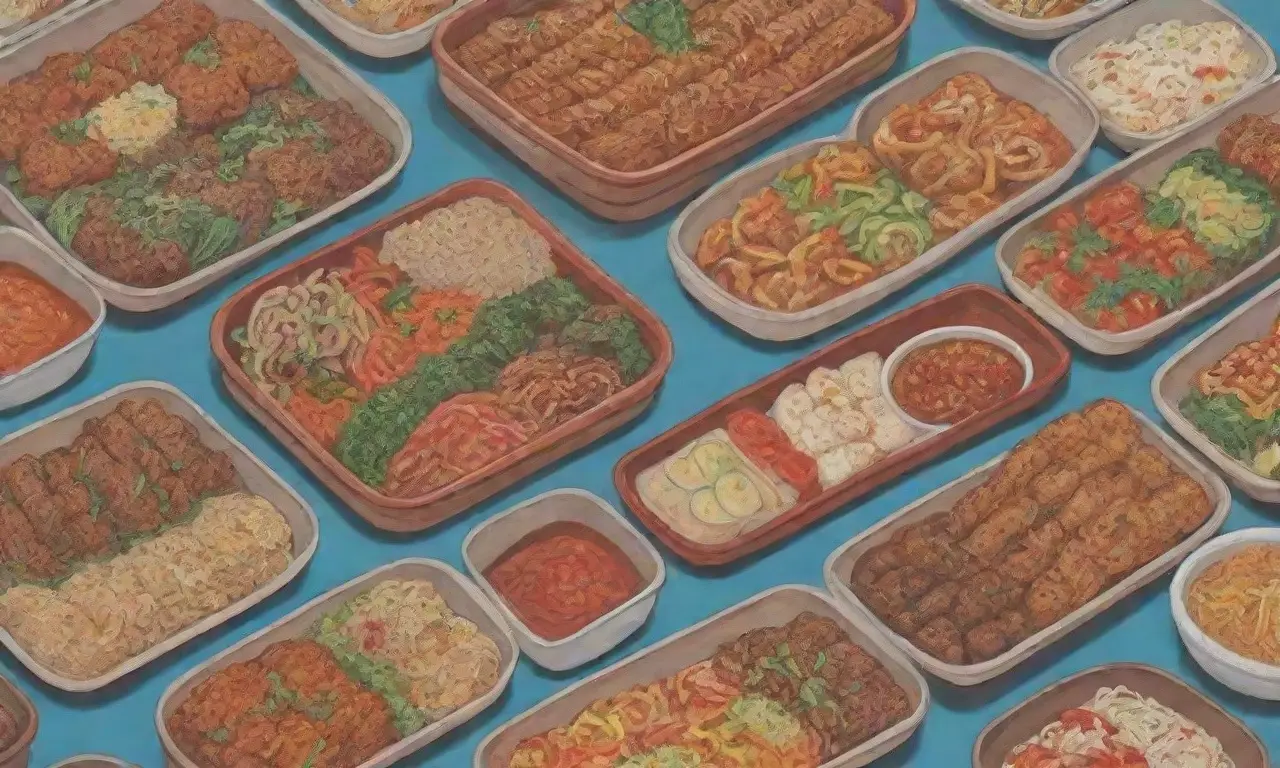 Fondo de cocina coreana: colores vibrantes y contraste de sabores
