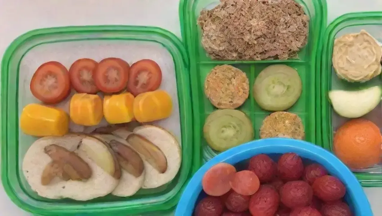 Una variedad de coloridos y saludables snacks para disfrutar